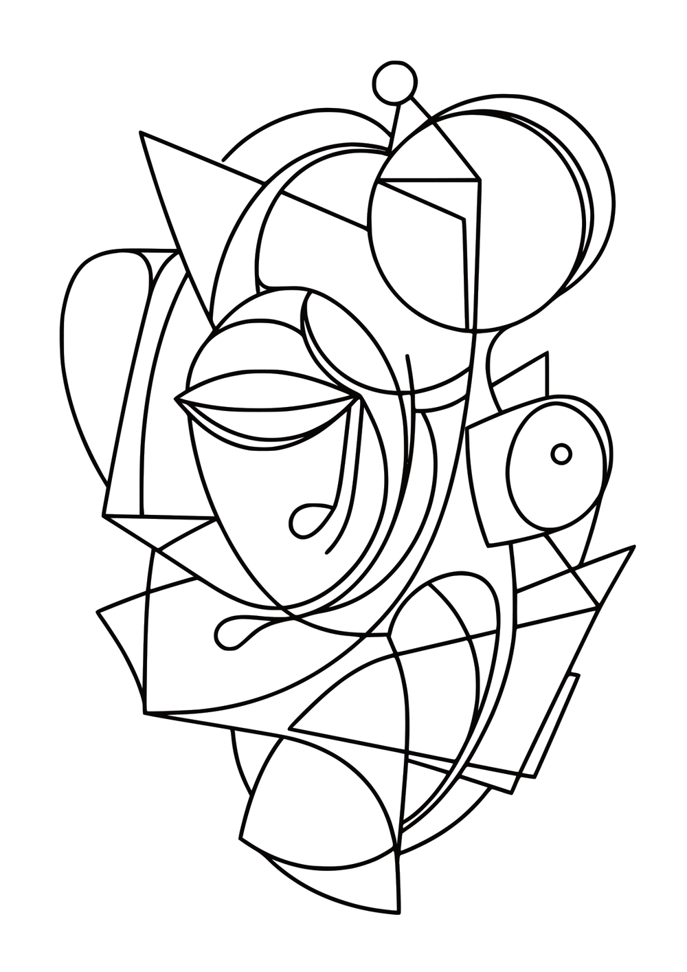 Cubist Dream coloring page