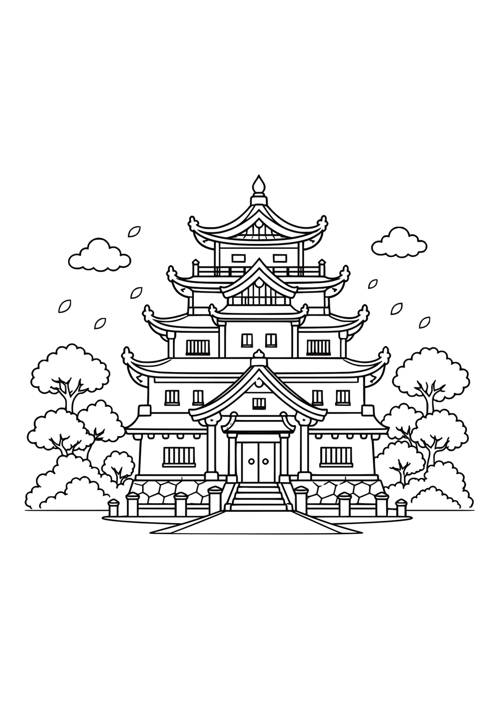 Japanese Castle coloring page