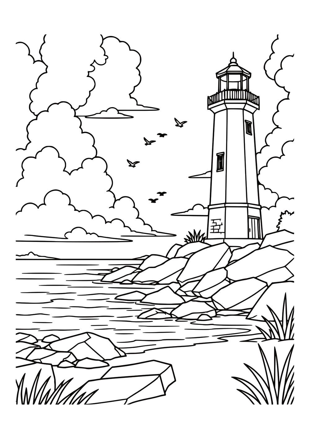 Lighthouse Coast coloring page