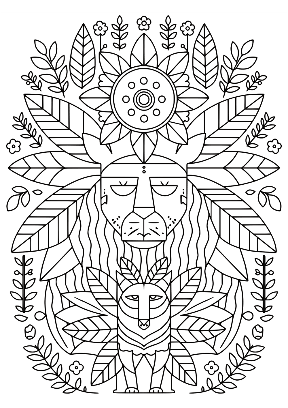 Lion Spirit coloring page