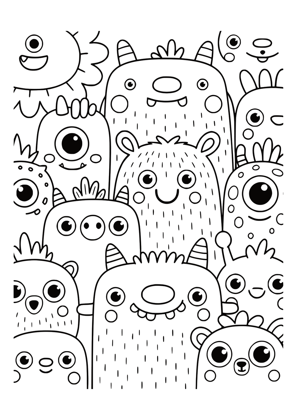 Monster Friends coloring page