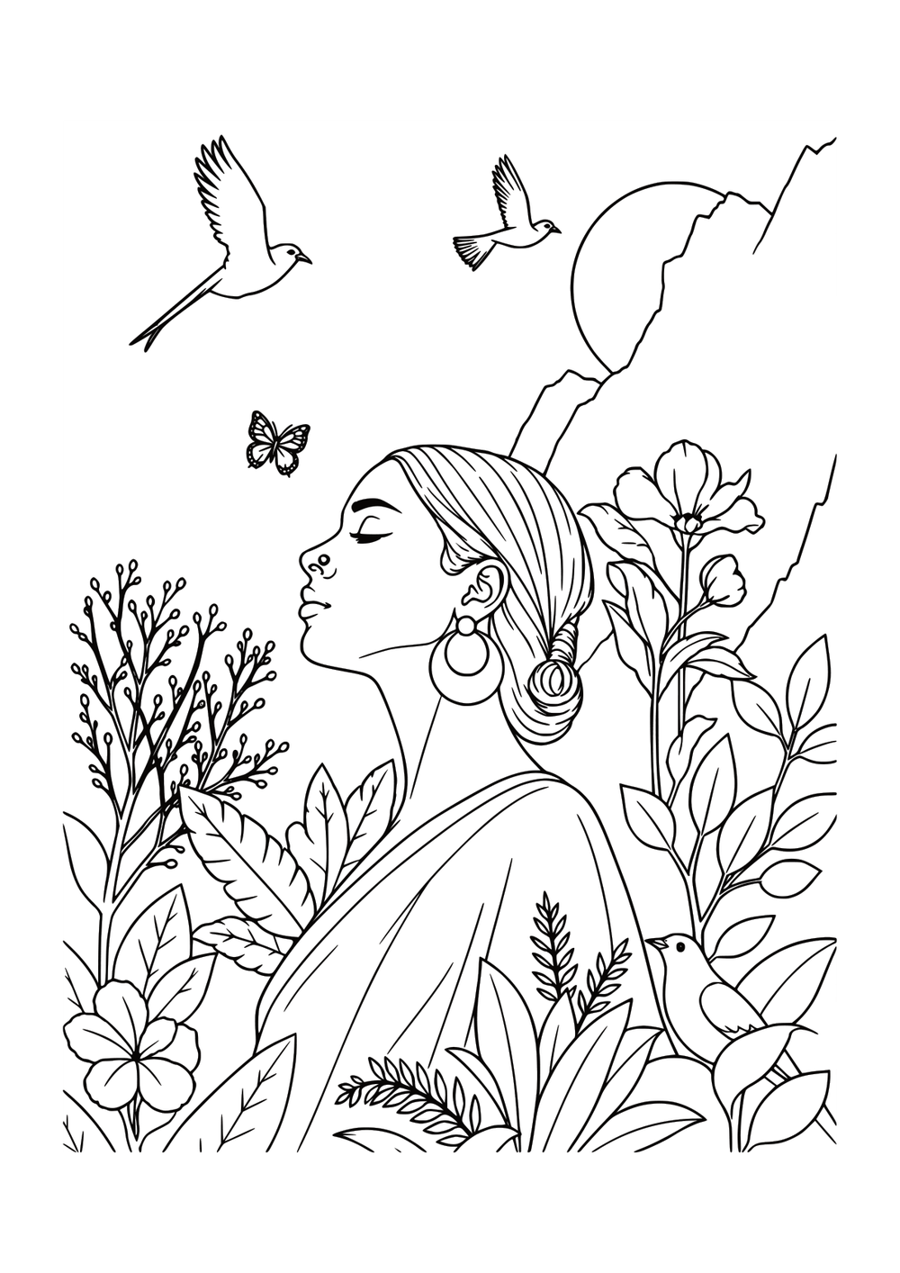 Nature Dreamer coloring page