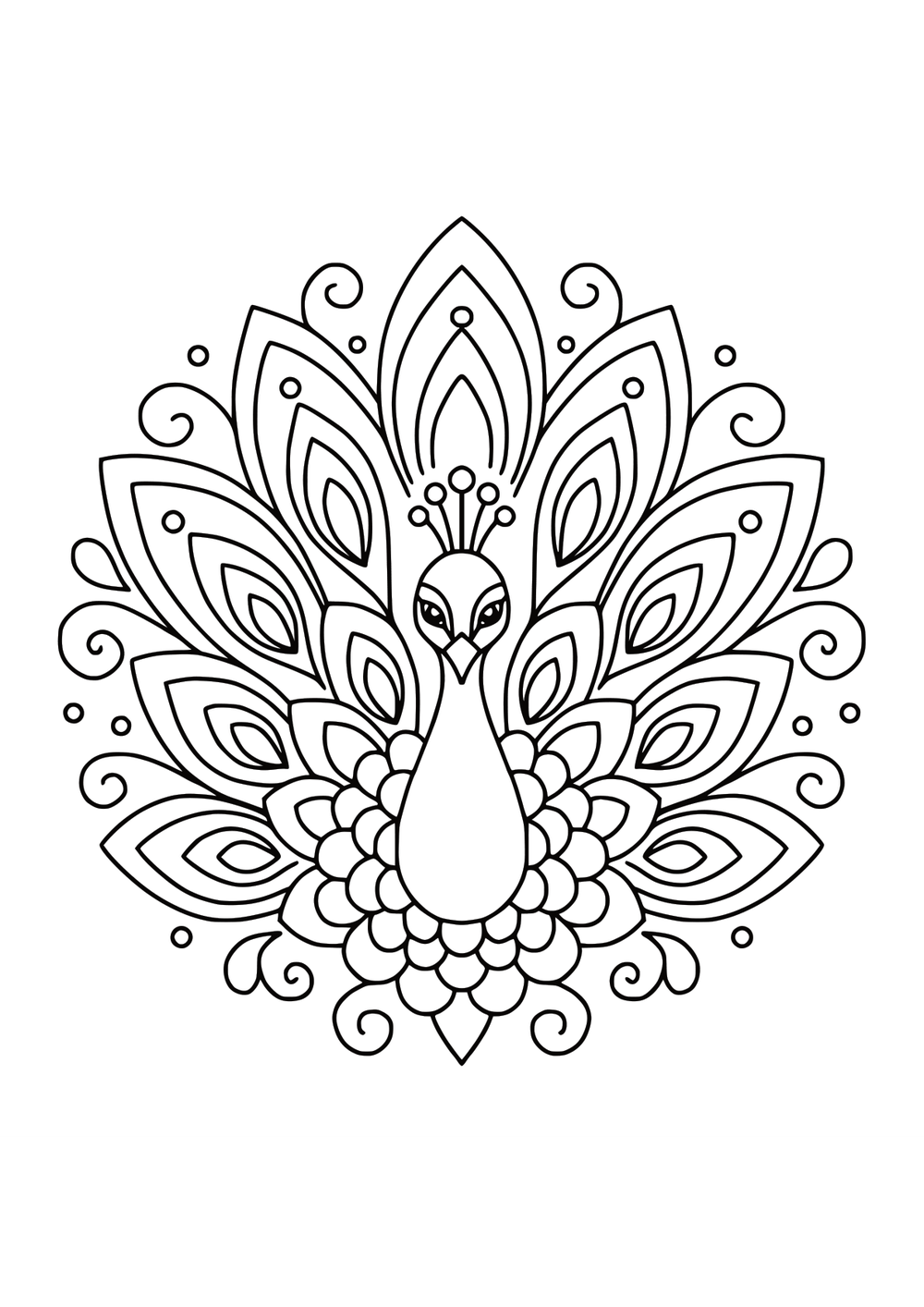 Peacock coloring page