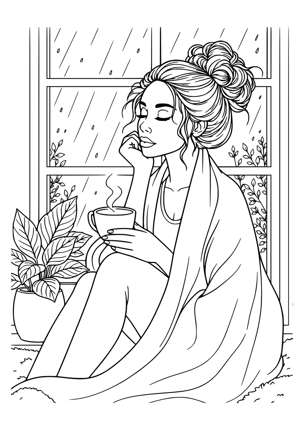 Rainy Morning coloring page