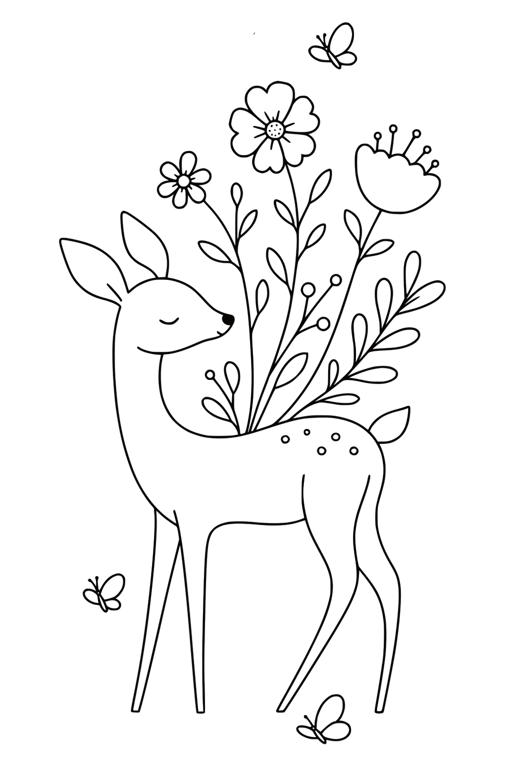 Spring Fawn coloring page