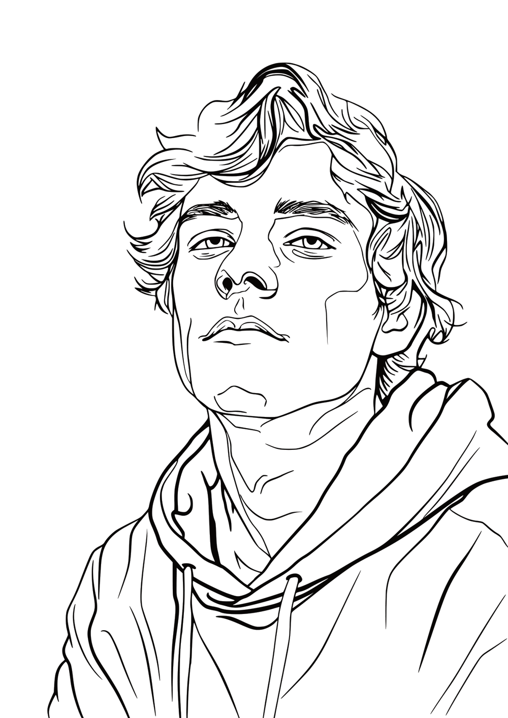 Thoughtful coloring page
