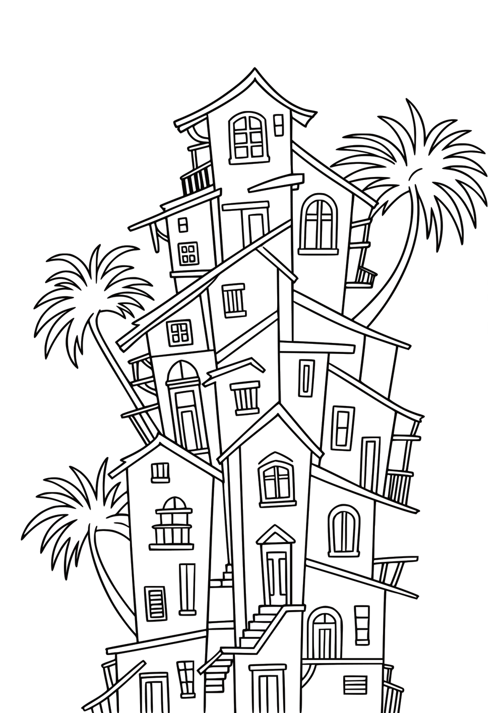 Tilted Tower coloring page