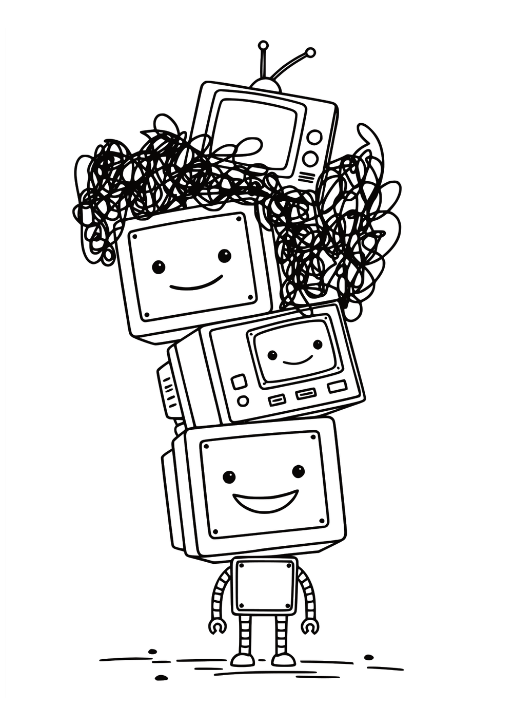 TV Stack coloring page