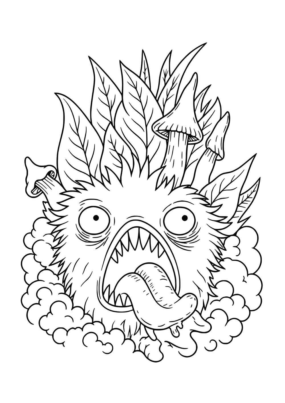 Wild Monster Burst coloring page